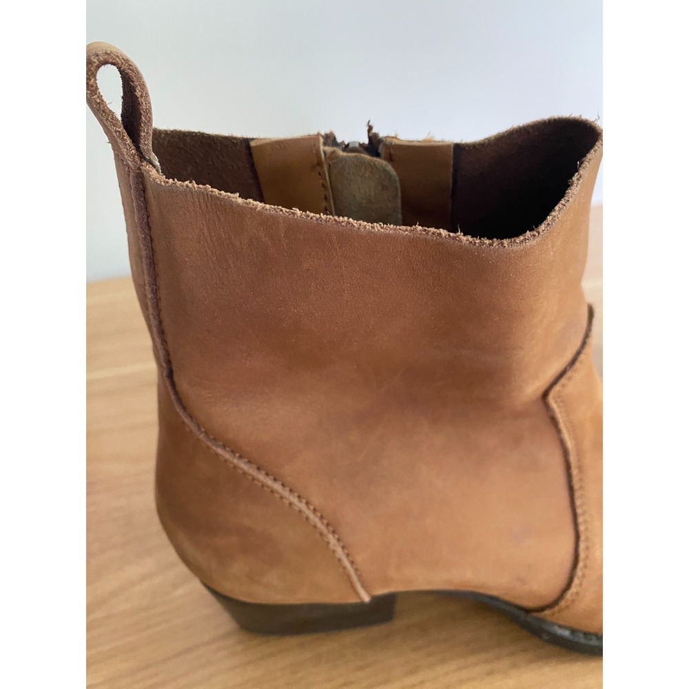 Splendid Genuine Leather Ankle Boots Brown Womens Size 7 Zip Western Booties - Picture 9 of 12